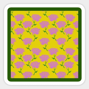 Purple Chrysanthemum Pattern in Citrine Birthstone Color Sticker